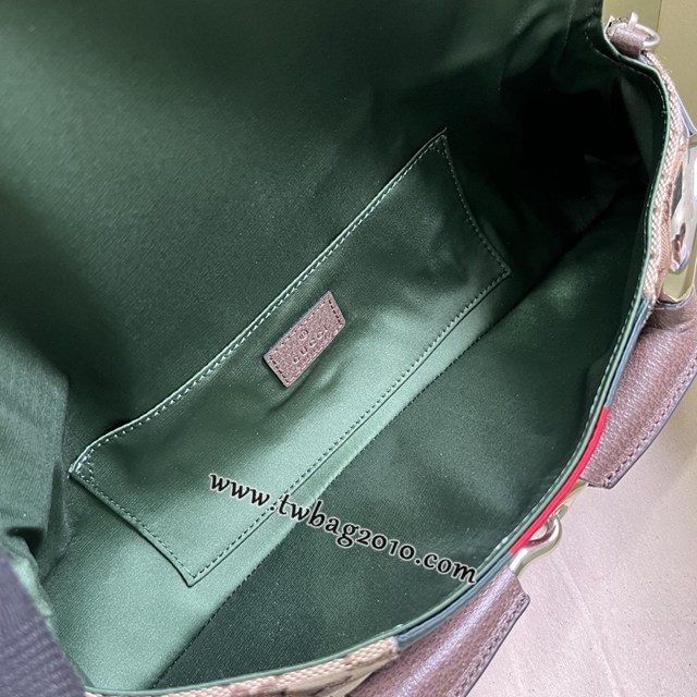 gucci專櫃新款帆布馬銜扣單肩斜挎包 古馳Horsebit Chain中號肩背包 jcp1675